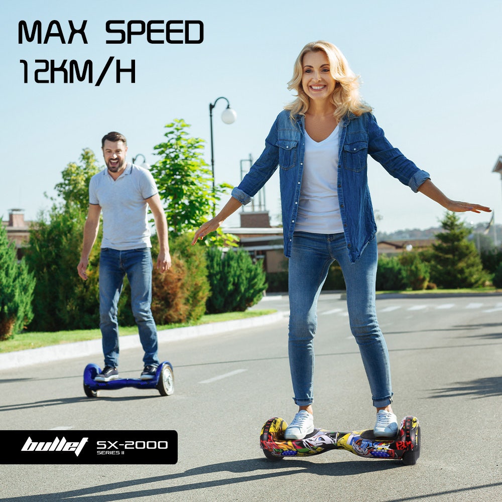 BULLET SX-2000 Hoverboard Scooter, 500W Brushless, Superior Self Balancing System, UL Certified, LED Lights, Hip Hop Design