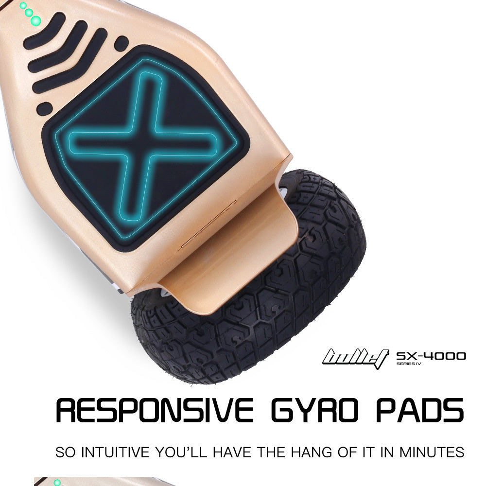 BULLET SX-4000 Hoverboard Scooter, 8.5" Wheels, 700W Brushless, Superior Self Balancing System, UL Certified, LED Lights, Carry Bag, Bronze