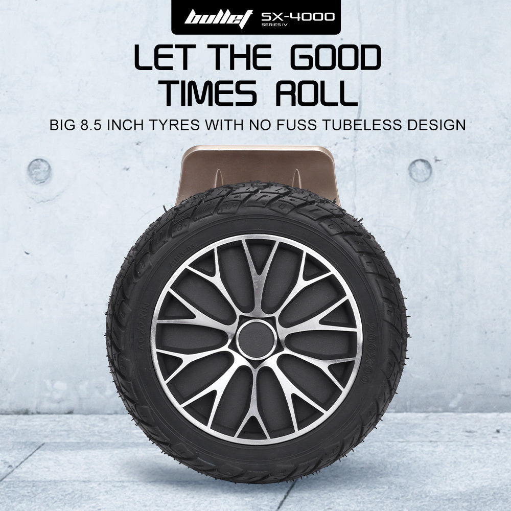 BULLET SX-4000 Hoverboard Scooter, 8.5" Wheels, 700W Brushless, Superior Self Balancing System, UL Certified, LED Lights, Carry Bag, Bronze