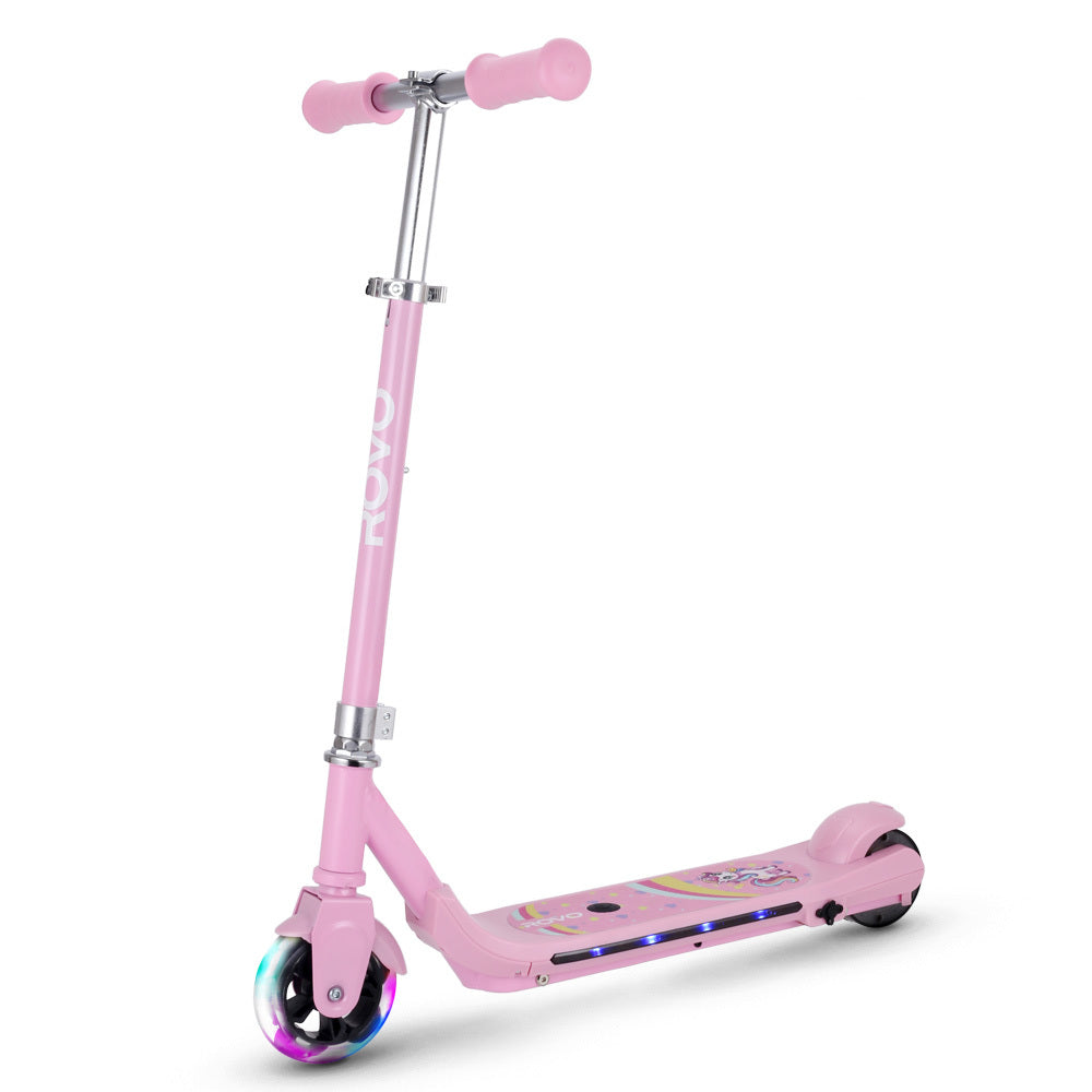 ROVO KIDS WhizKid Electric Scooter, Ages 5-11, Adjustable Height, Lithium Battery, Brushless Motor, Pink