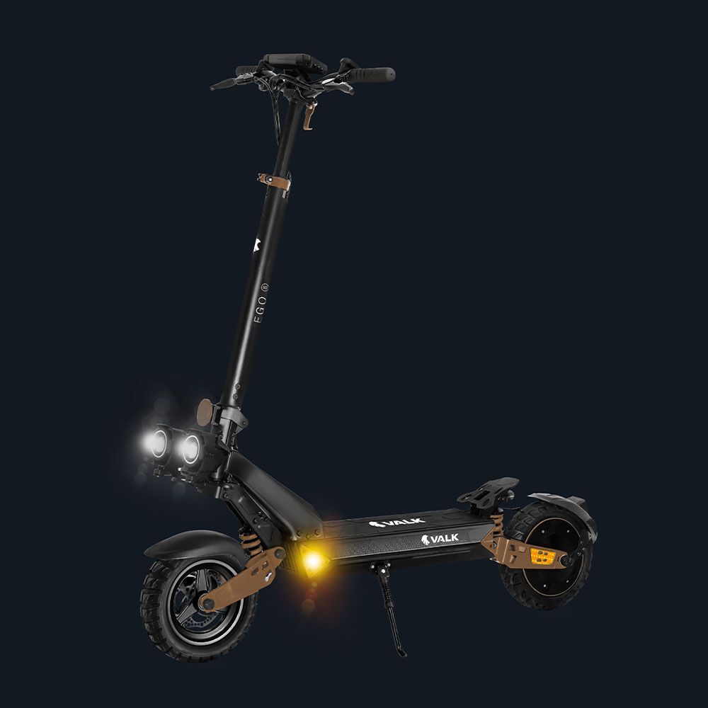 VALK Ego 8 Electric Scooter, 500W, AU Compliant, 48V 13Ah, 55km Max Range, eScooter for Adults, Foldable, Off Road, Black/Bronze