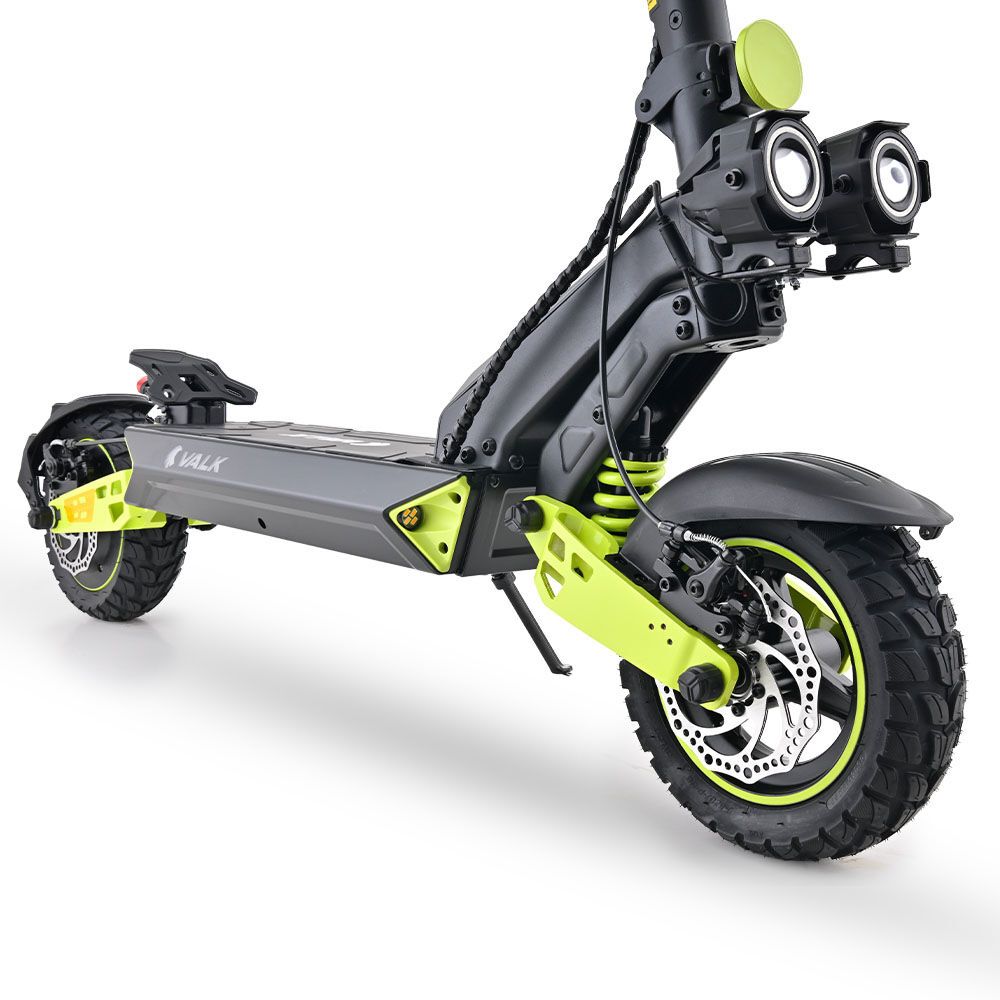 VALK Ego 8 Electric Scooter, 500W, AU Compliant, 48V 13Ah, 55km Max Range, eScooter for Adults, Foldable, Off Road, Black/Green