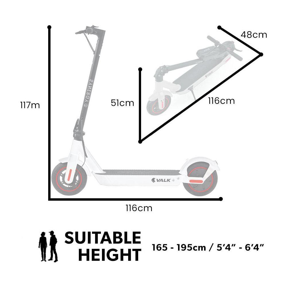 Valk Synergy 7 MkII Electric Scooter 500W 15Ah, Motorised eScooter for Adults, White