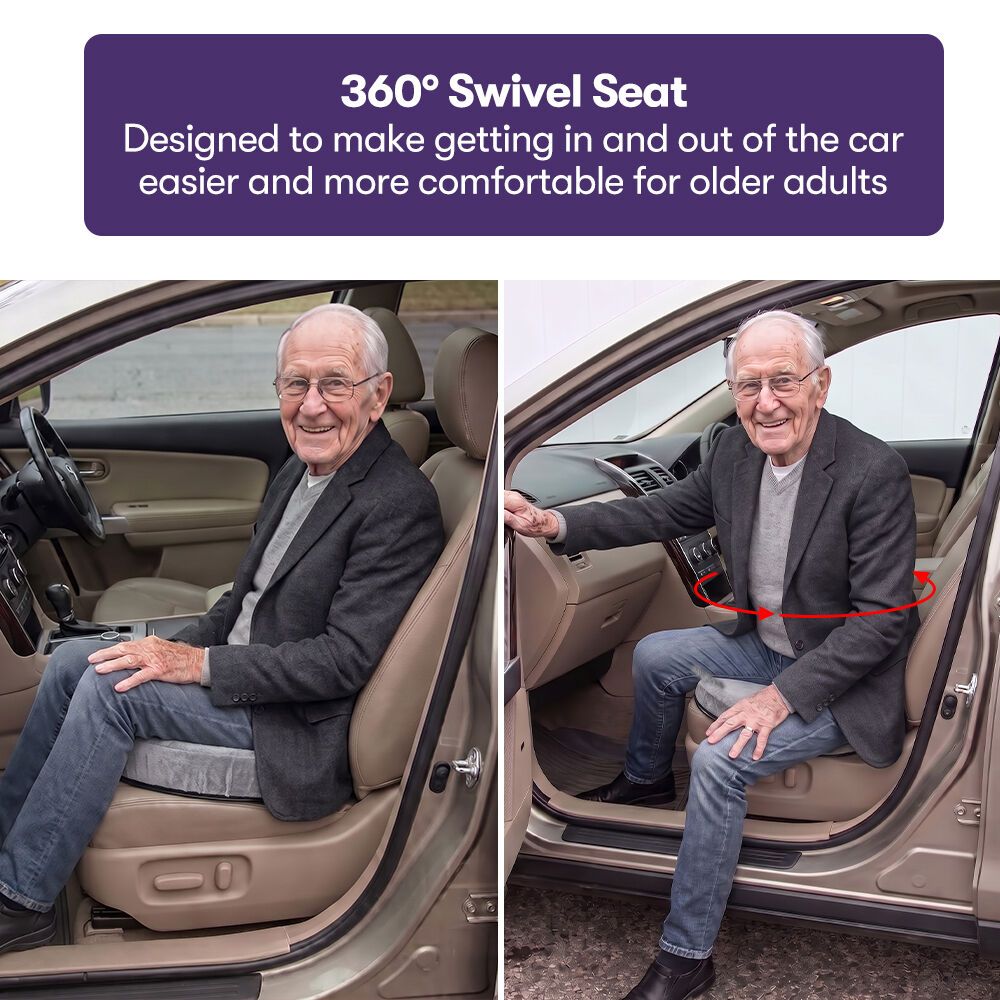 EQUIPMED 360° Swivel Car Seat Cushion with Anti Skid Base