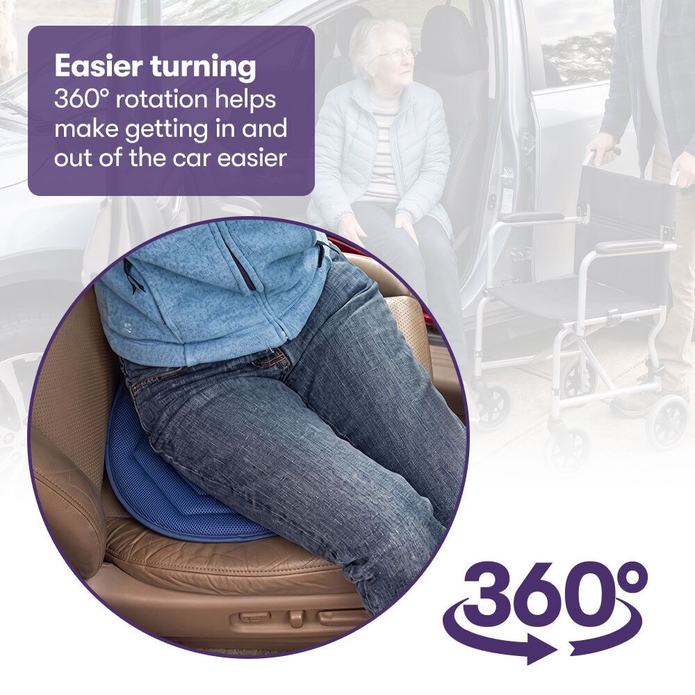 EQUIPMED 360° Swivel Car Seat Cushion, Blue