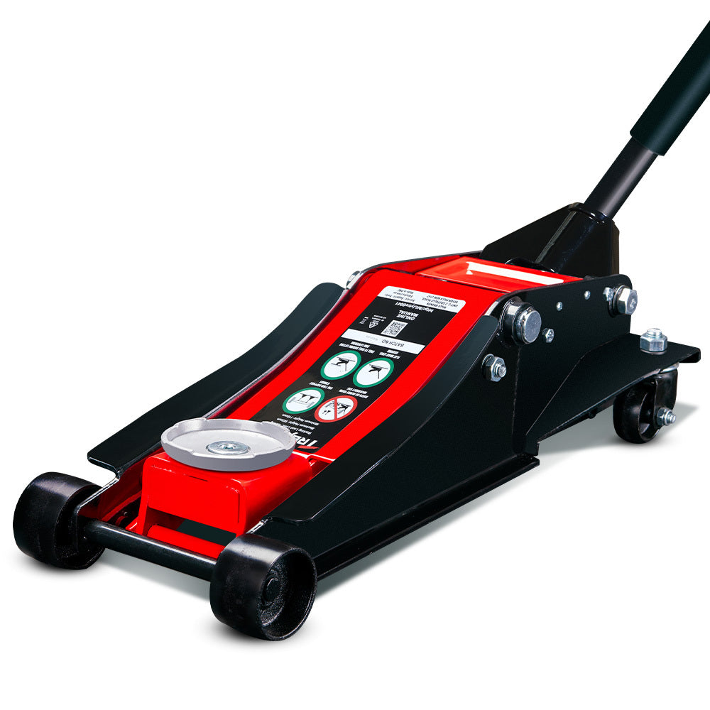 T-REX 3000KG Hydraulic Trolley Floor Jack, High Lift, Dual Pump, Quick Release Handle