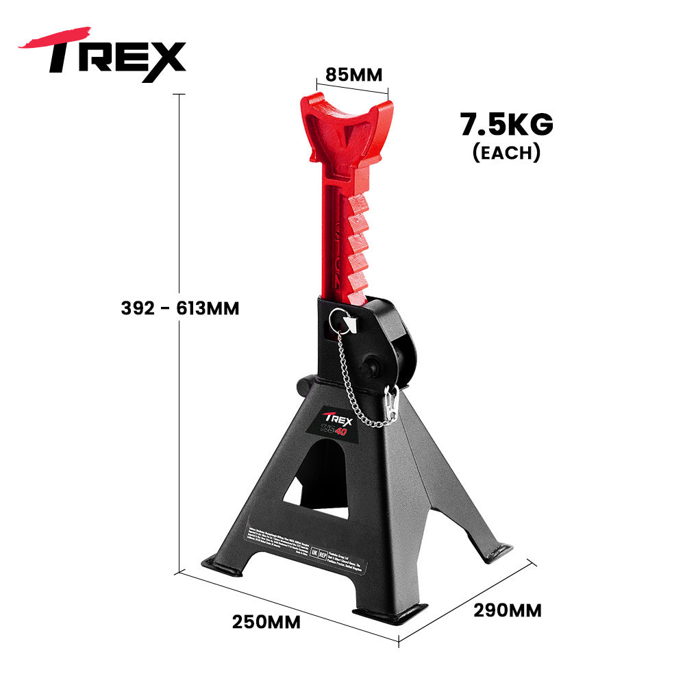 T-REX 4000KG Automotive Car Jack Axle Stands, 2 Pieces