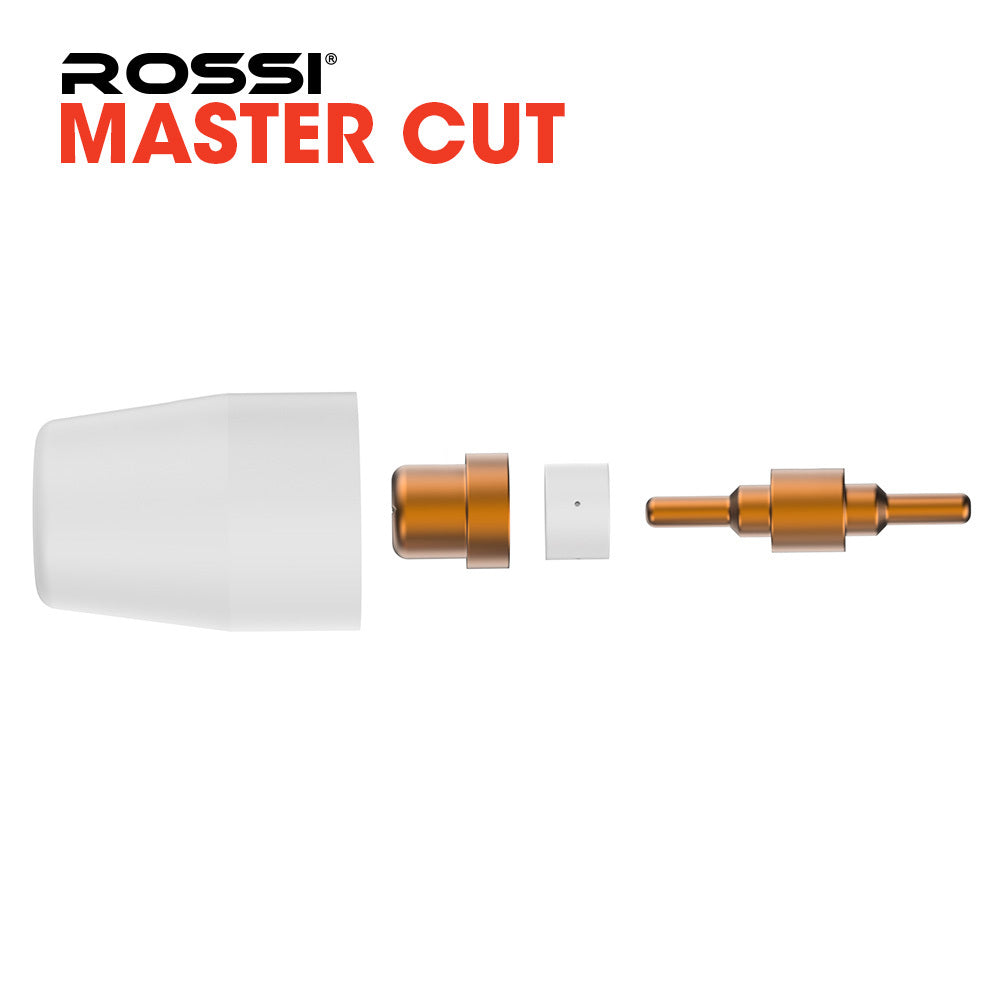 ROSSI 40pc Consumables Kit to Suit PT-31 Plasma Cutter Torch, Includes Tips Nozzle Extended, Gas Rings