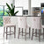 4X Velvet Bar Stools with Studs Trim Wooden Legs Tufted Dining Chairs Kitchen