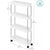 SONGMICS 4-Tier Slide Out Slim Rolling Storage Cart White