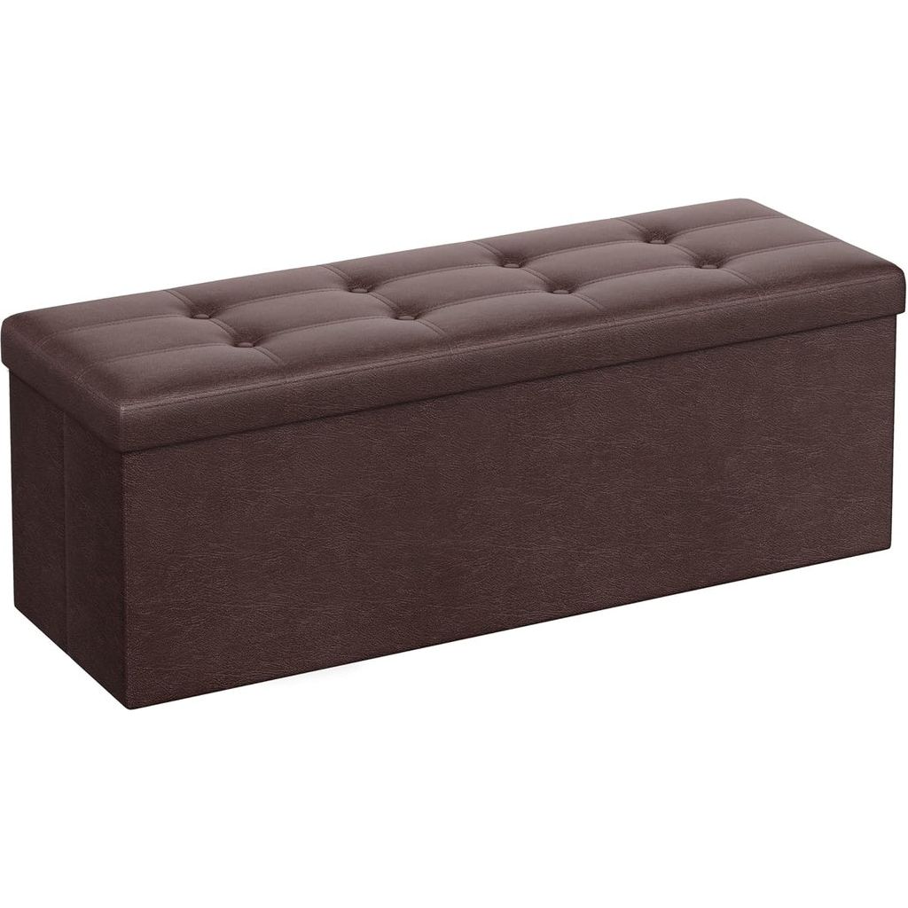 SONGMICS 110cm Folding Ottoman Bench Footrest Brown