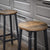 VASAGLE Set of 2 Bar Chairs Kitchen Chairs Industrial Style Rustic Brown