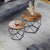 VASAGLE Set of 2 Rustic Brown and Black Coffee Tables with Robust Steel Frame