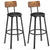 VASAGLE Set of 2 Bar Stools with Footrest PU Cover Vintage Brown Black