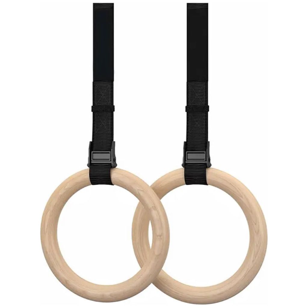 VERPEAK Wooden Gymnastic Rings with Adjustable Straps Heavy Duty Exercise Gym Rings Wooden