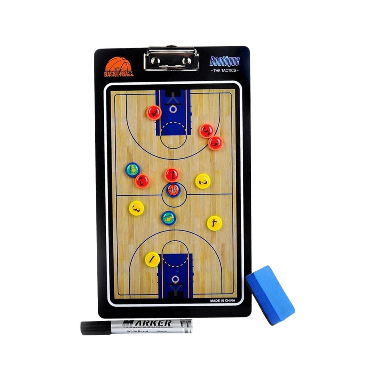 VERPEAK Foldable Basketball Coaching Board with Magnetic Number Pieces &amp; Marker Pen (Black) VP-CB-100-YN