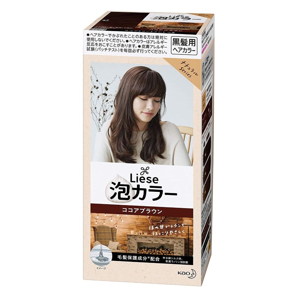 [6-PACK] Kao Japan Liese Black Hair with Foam Hair Dye 108ml (11 Colors Available) Cocoa Brown