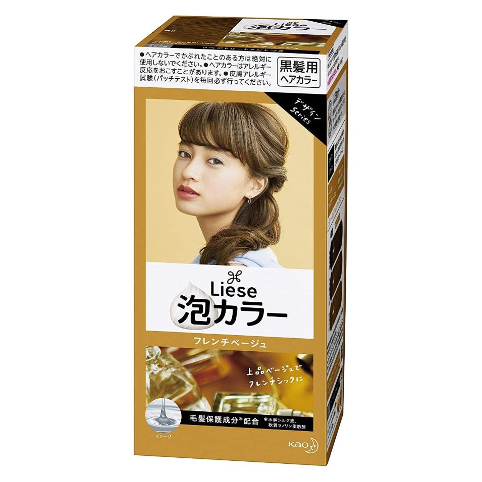 [6-PACK] Kao Japan Liese Black Hair with Foam Hair Dye 108ml (11 Colors Available) French Beige