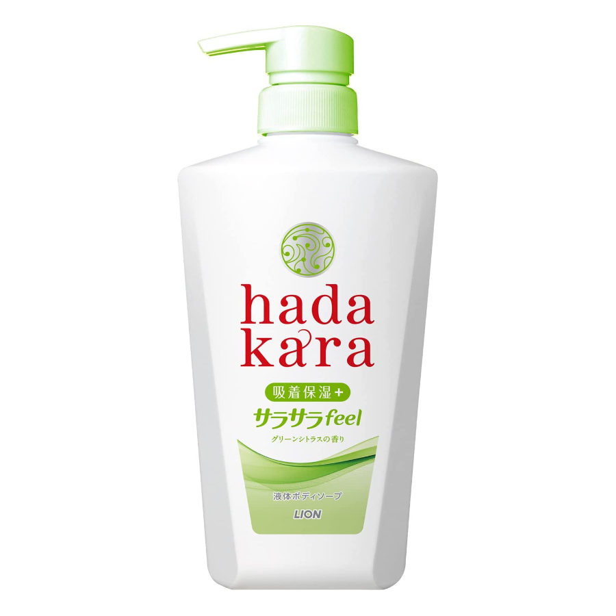 [6-PACK] Lion Japan Hadakara Body Soap Body Wash Smooth Feel Type 480ml (2 Scent Available ) Green Citrus