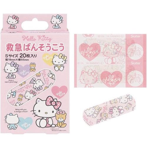 [6-PACK] Skater Japan S-size Bandage 20 Pieces 19*55mm ( 2 Styles Available ) Hello Kitty