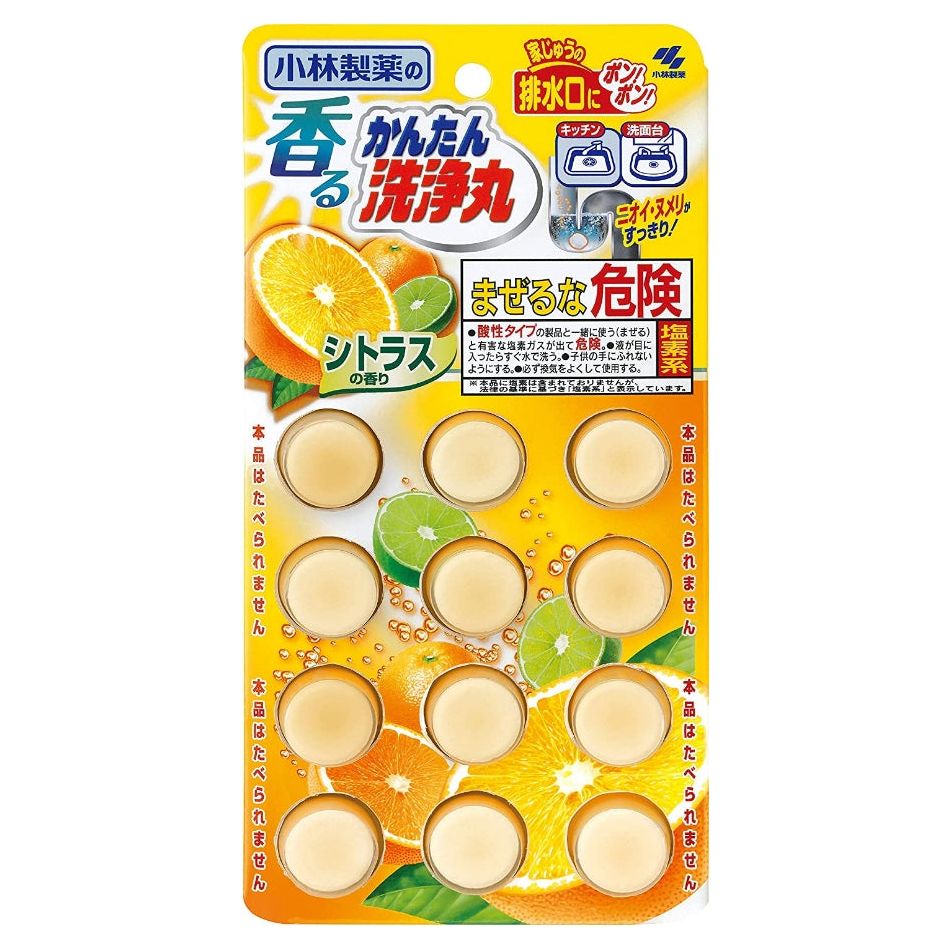 [6-PACK] KOBAYASHI Japan Drain Cleaning Tablet 12 tablets, Citrus Scent