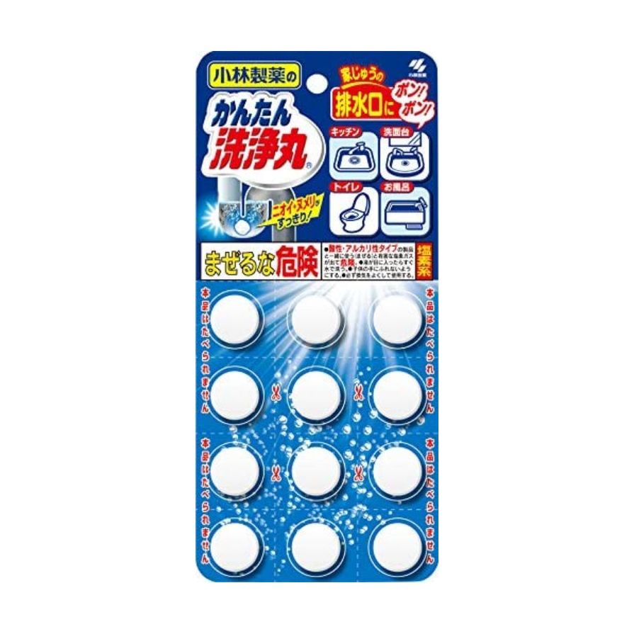 [6-PACK] KOBAYASHI Japan Drain Cleaning Tablet 12 tablets, Scent Free