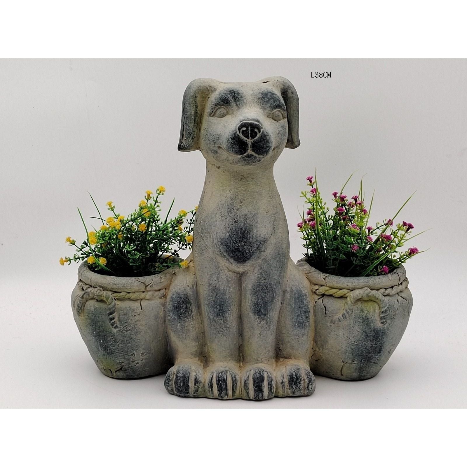 Dog with pots Planter