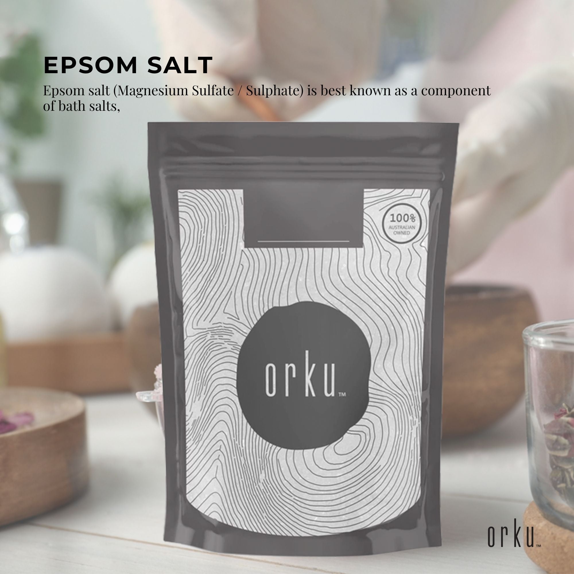 2Kg Epsom Salt - Magnesium Sulphate Bath Salts For Skin Body Baths Sulfate