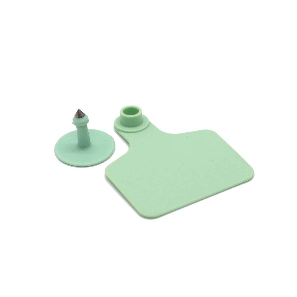 100x Cattle Ear Tags 6x7cm Set - Medium Green Blank Cow Sheep Livestock Label