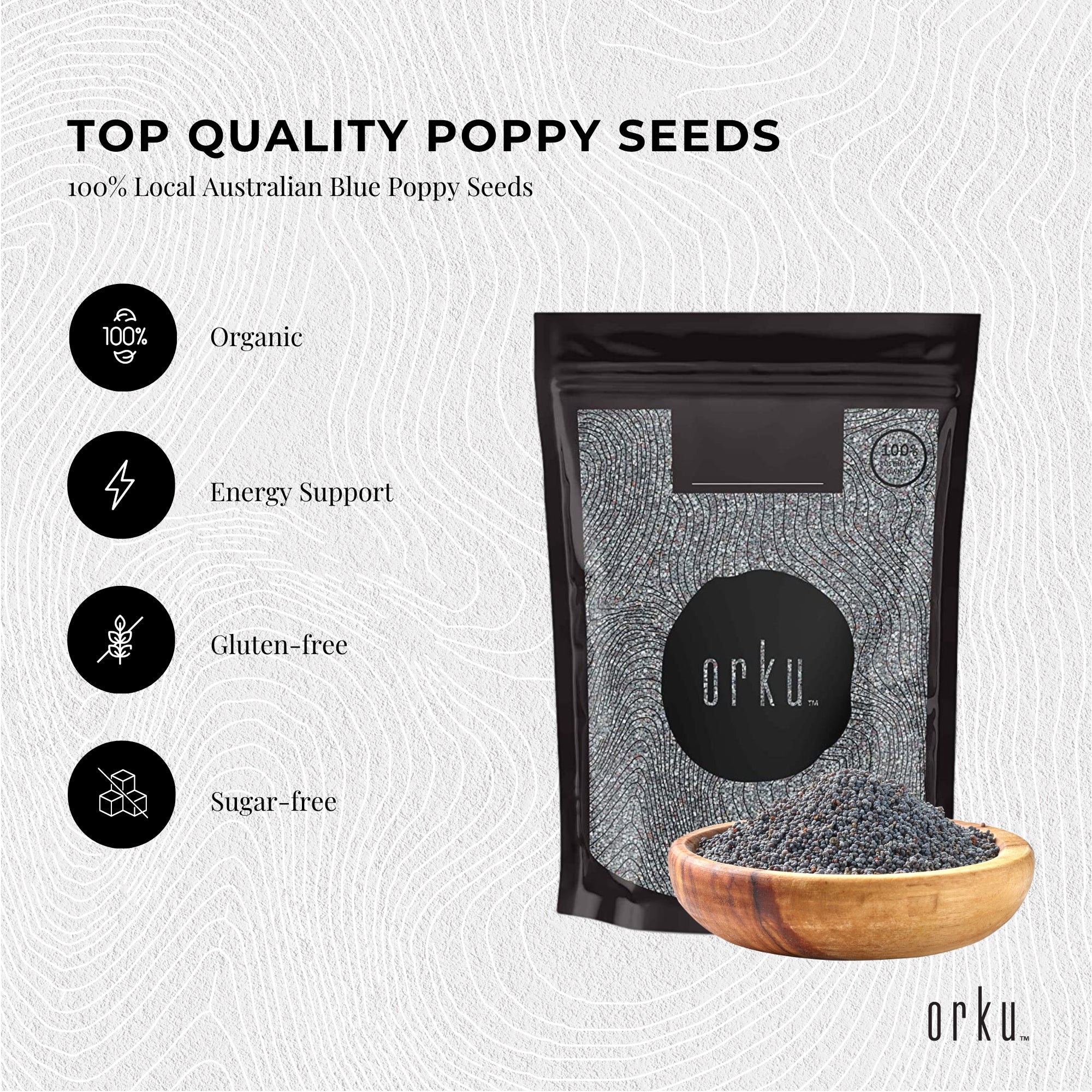 100g Poppy Seeds Pouch Blue Unwashed 100% Australian Food Baking Cooking Mineral