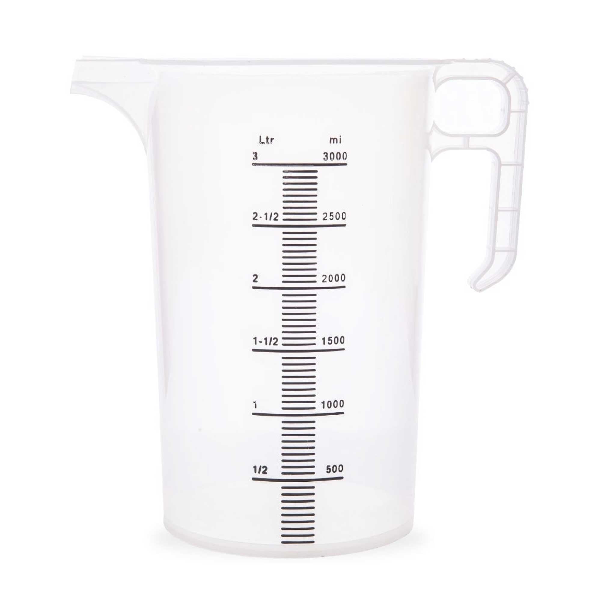 10x 3L Measuring Jug Heavy Duty Clear Plastic Propylene Food Grade BPA 5 Pro-Jug
