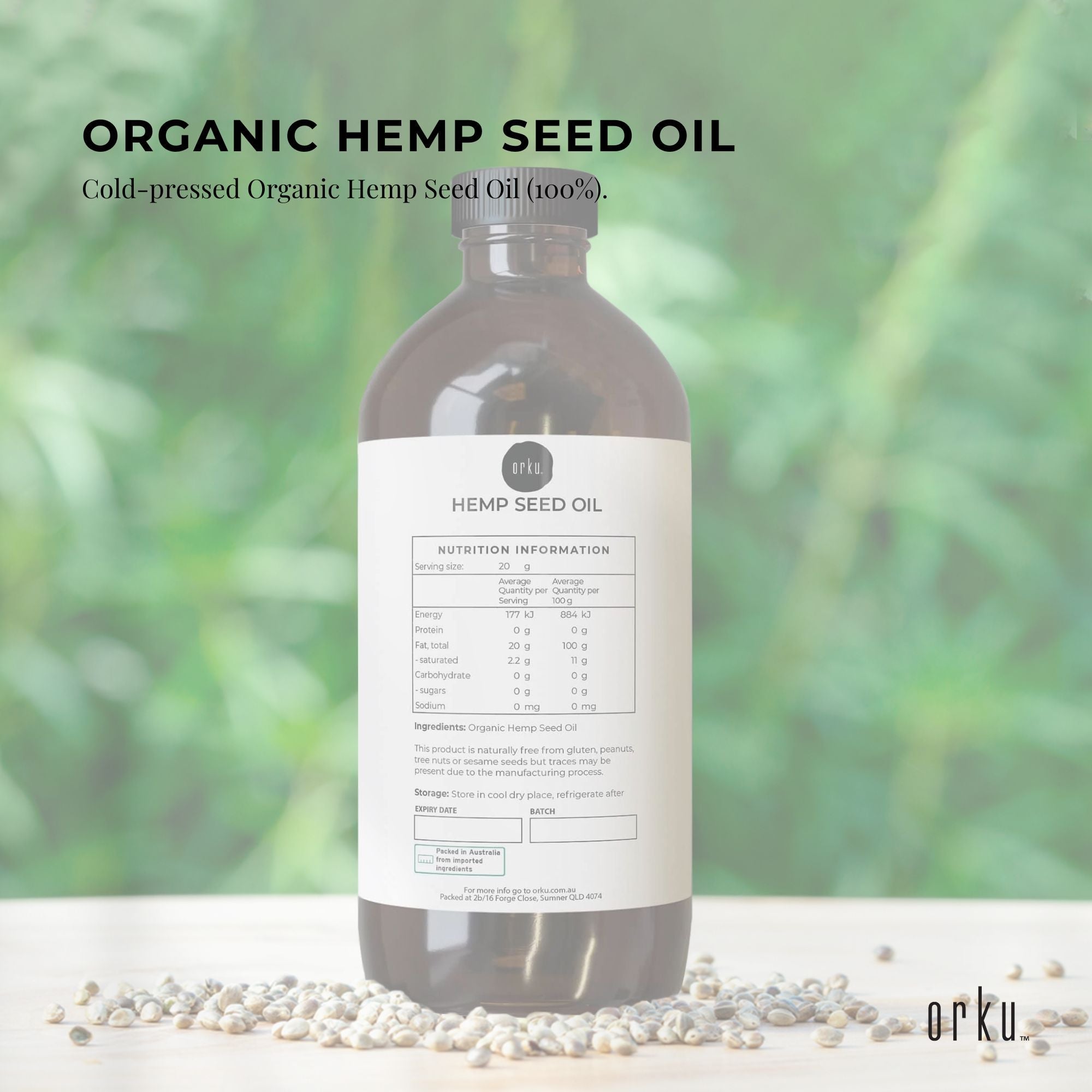 250ml Organic Hemp Seed Oil - Cold Pressed Food Grade Healthy Oils Foods