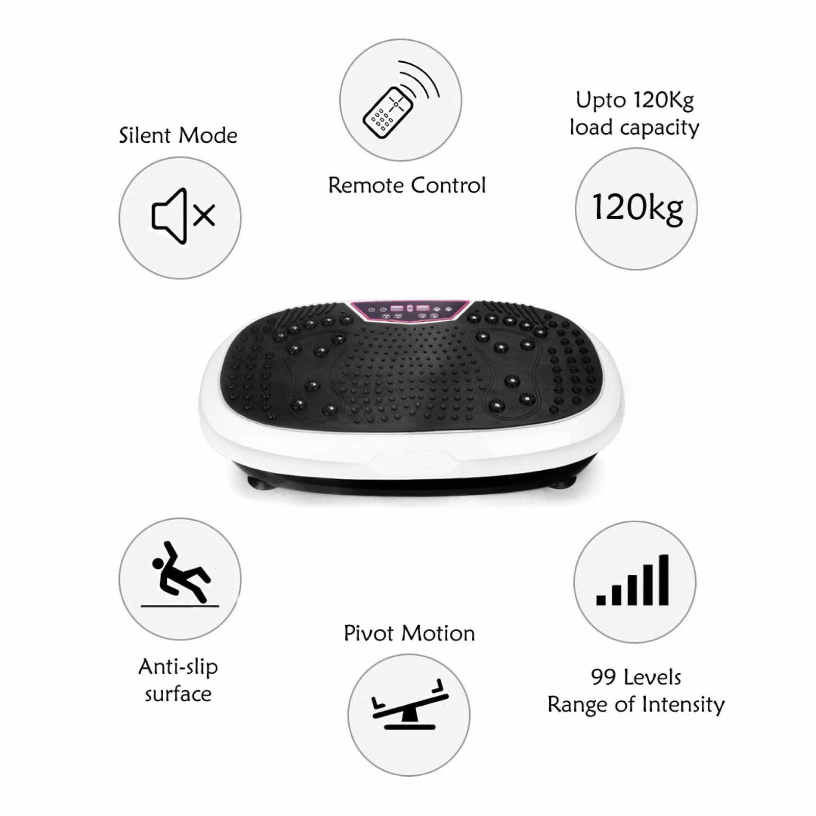 White Mini Vibration Platform - Magnet Therapy Vibrating Machine Exercise Plate