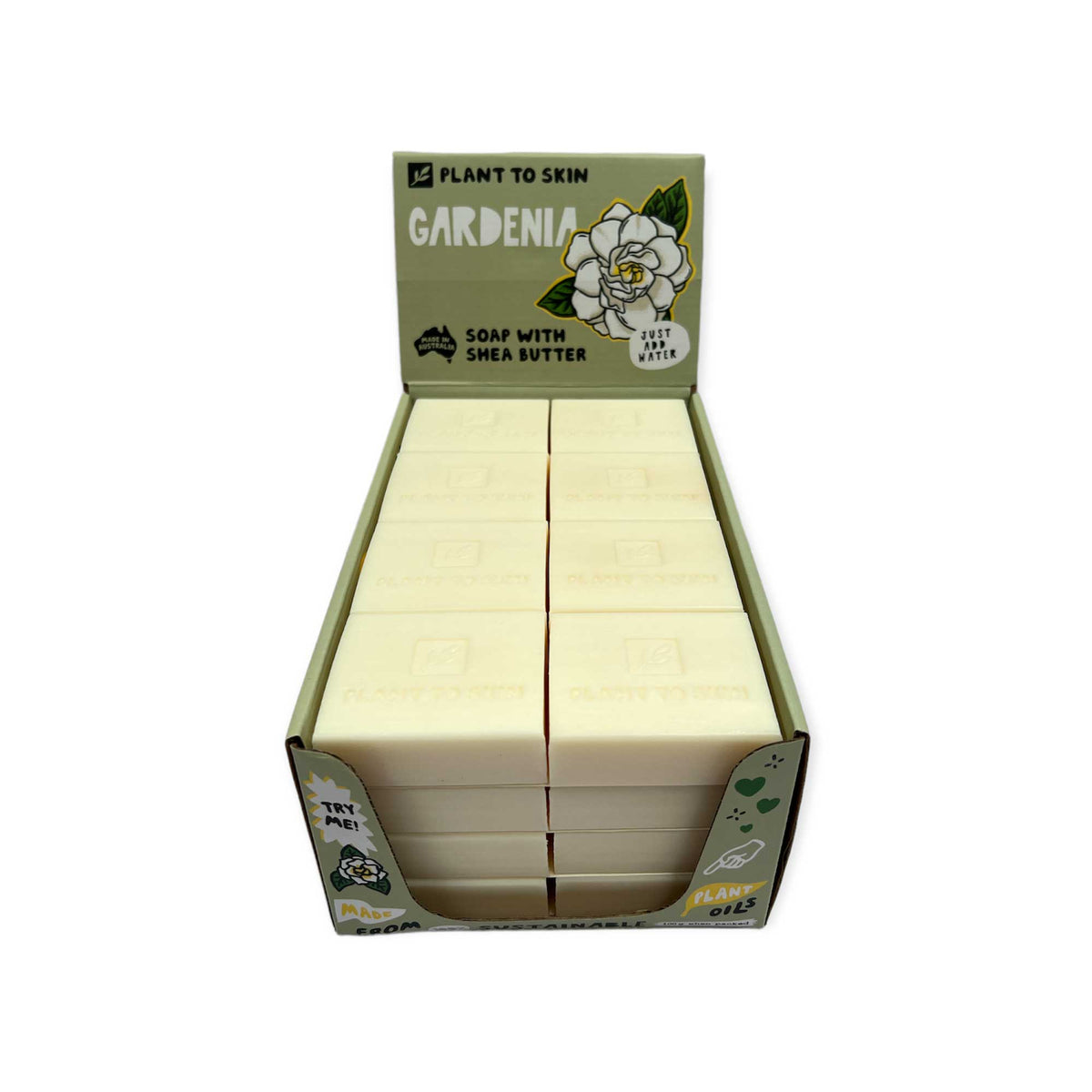 32x 100g Plant Oil Soap Gardenia Scented - Pure Natural Vegetable Bar