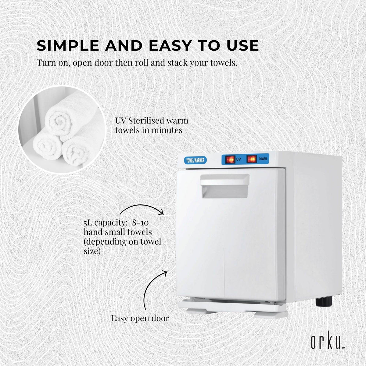 5L White Electric Towel Warmer Mini UV Steriliser Cabinet Hot Heater Sanitiser
