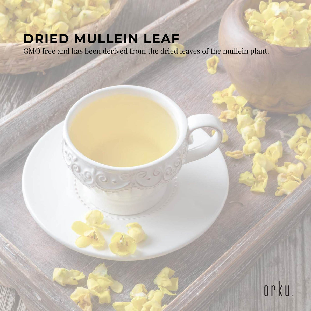 50g Organic Mullein Leaf Tea - Dried Herbal Verbascum Thapsis
