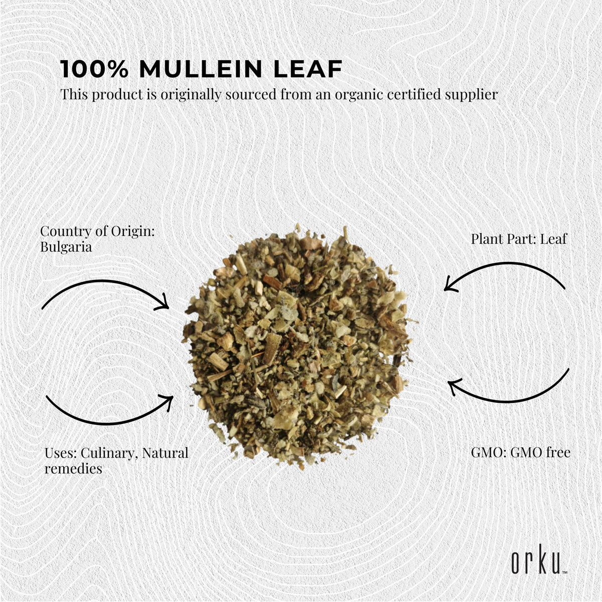 50g Organic Mullein Leaf Tea - Dried Herbal Verbascum Thapsis