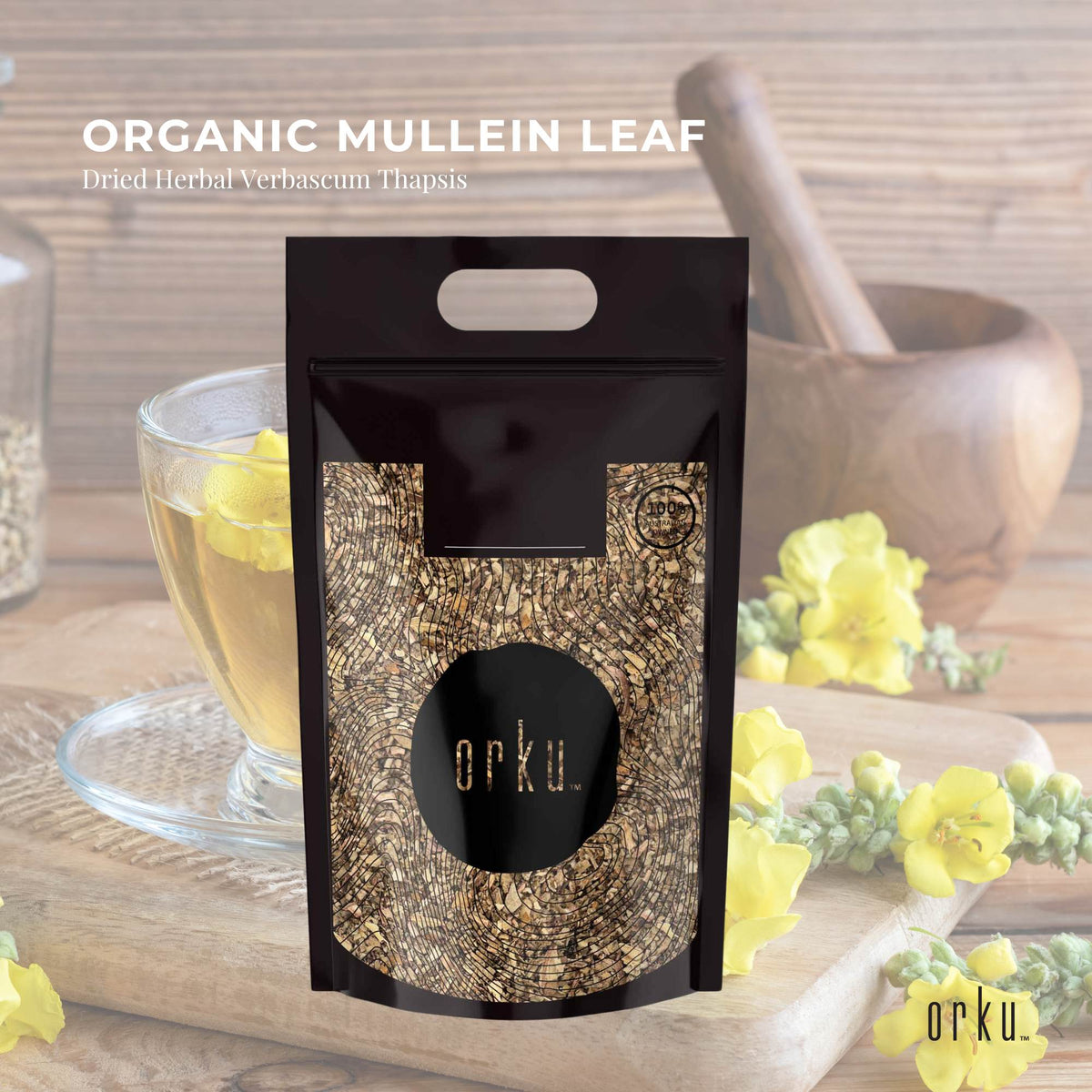 400g Organic Mullein Leaf Tea - Dried Herbal Verbascum Thapsis