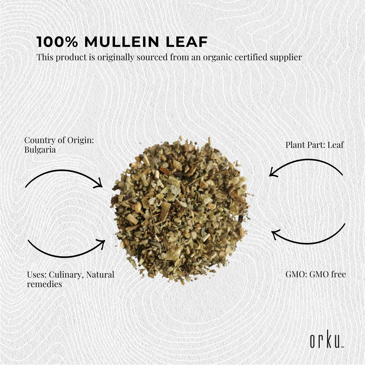 400g Organic Mullein Leaf Tea - Dried Herbal Verbascum Thapsis