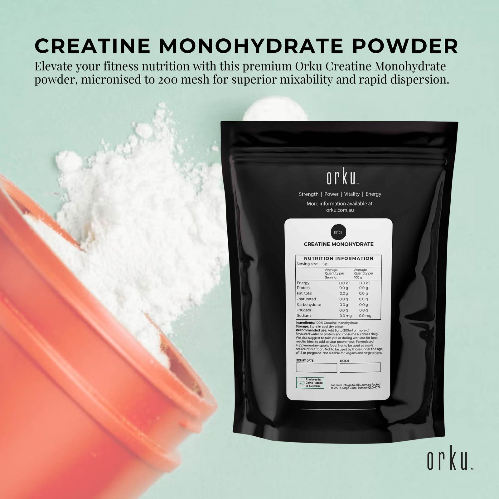 1Kg Creatine Monohydrate Powder - Micronised Pure Protein Supplement
