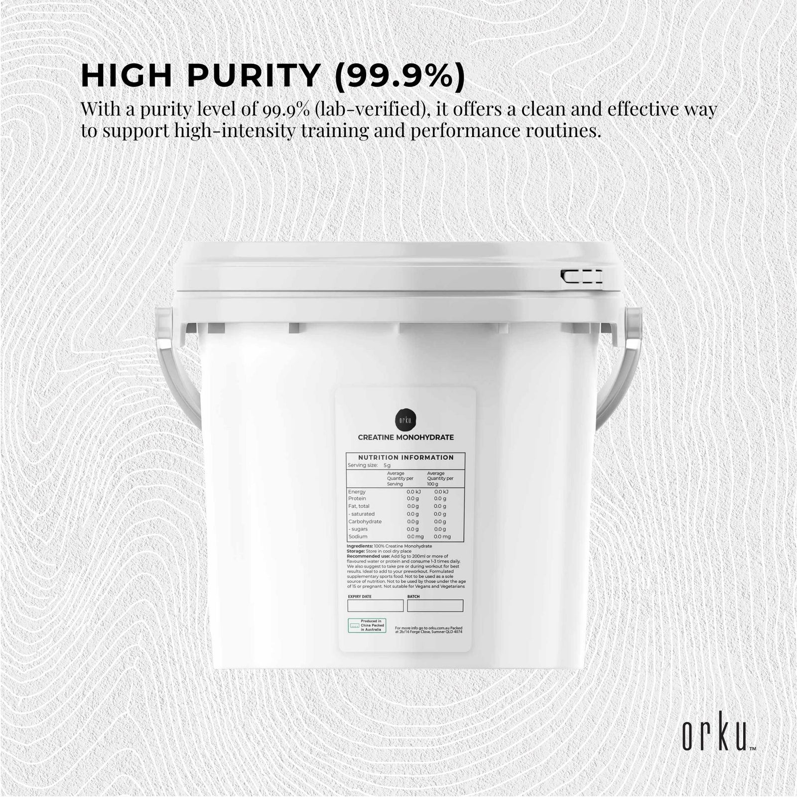 3Kg Creatine Monohydrate Powder - Micronised Pure Protein Supplement Bucket