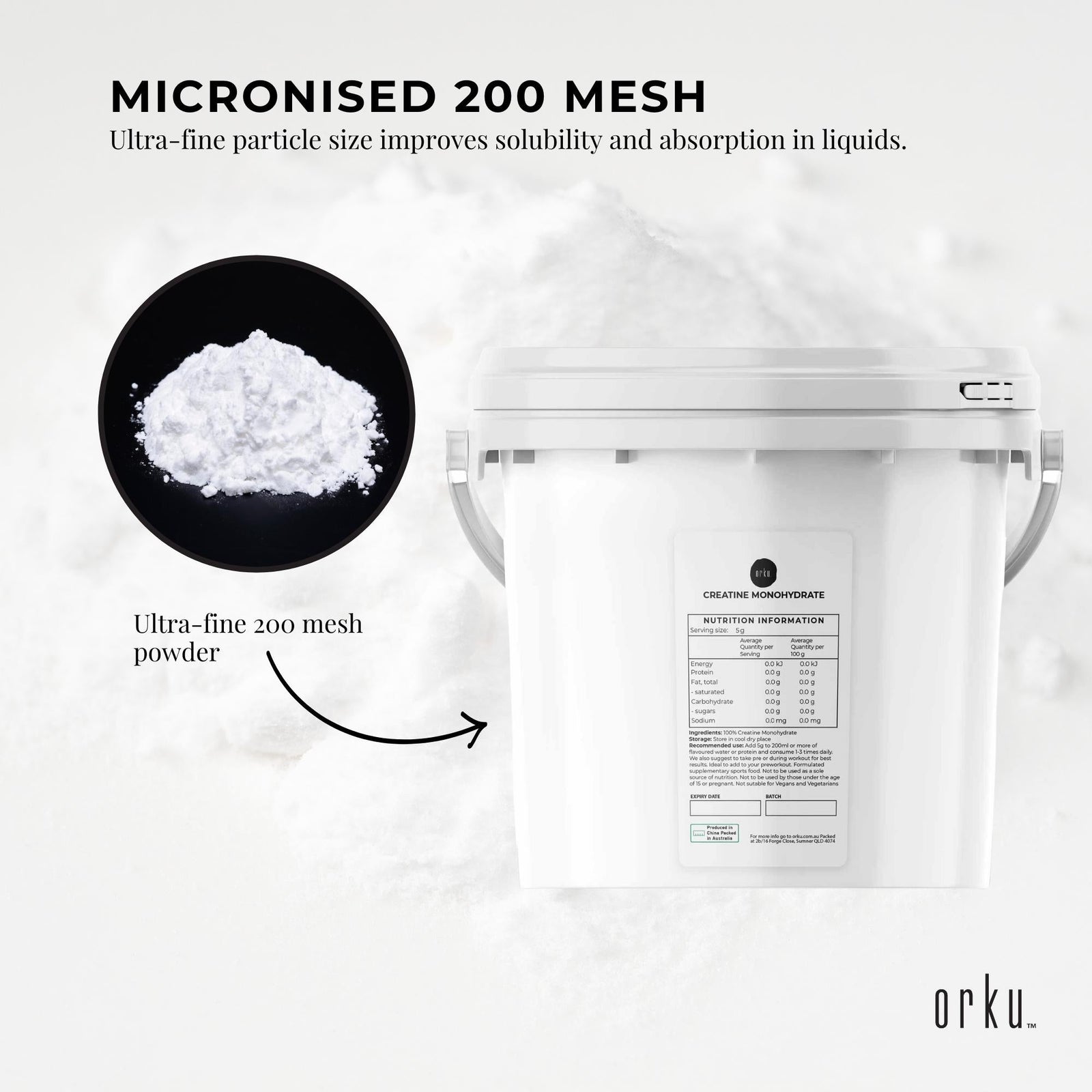 3Kg Creatine Monohydrate Powder - Micronised Pure Protein Supplement Bucket