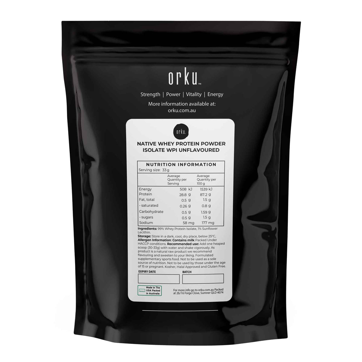 400g Native Unflavoured Whey Protein Isolate Powder - Shake WPI Supplement