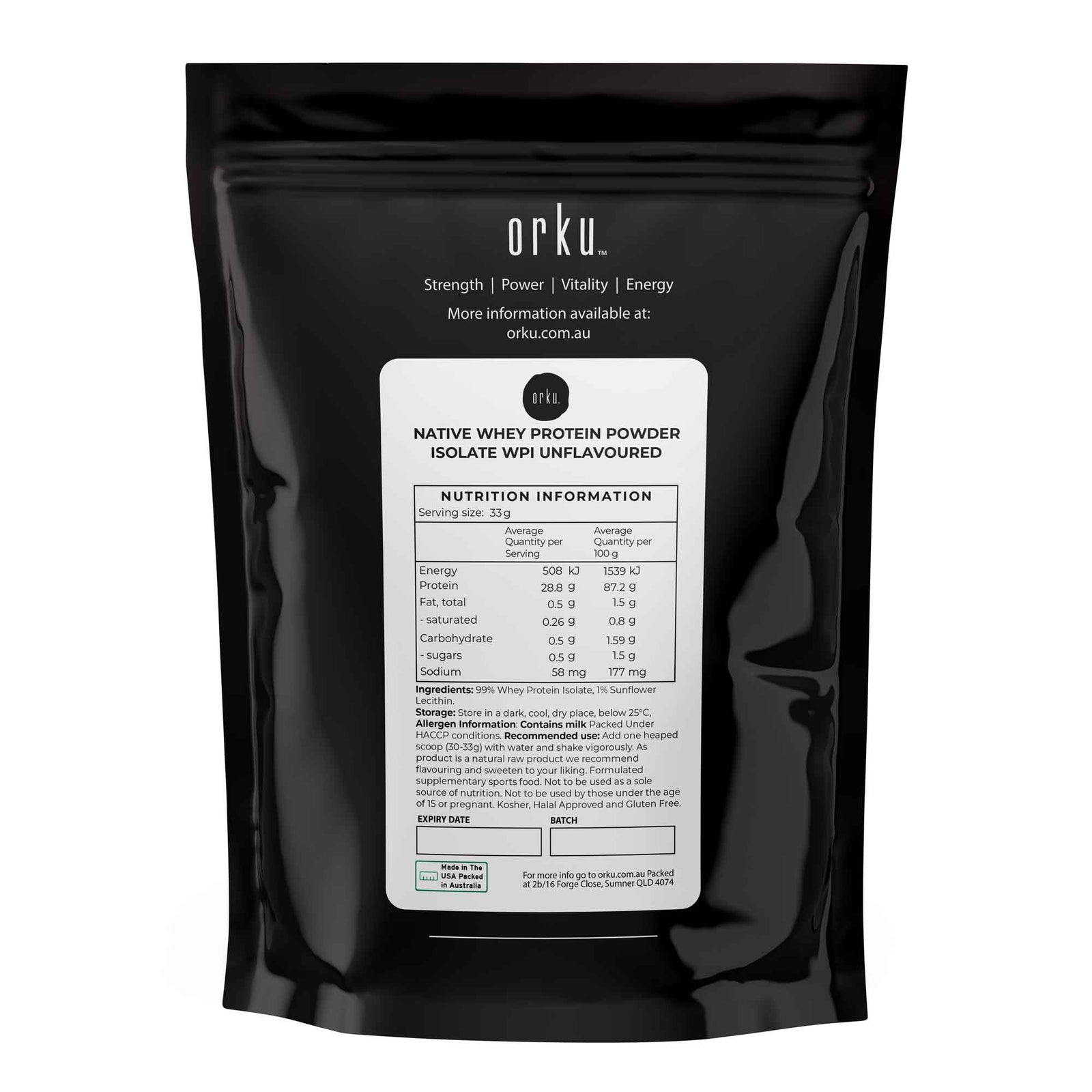 400g Native Unflavoured Whey Protein Isolate Powder - Shake WPI Supplement