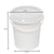 10x 1.2L Plastic Buckets + Lids - Food Grade Empty White Tub With Handle