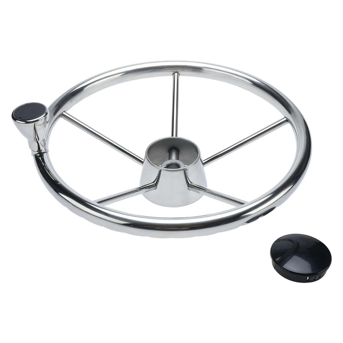 13.5&quot; Boat Stainless Steel Steering Wheel - 5 Spoke with Knob For 3/4&quot; Shaft