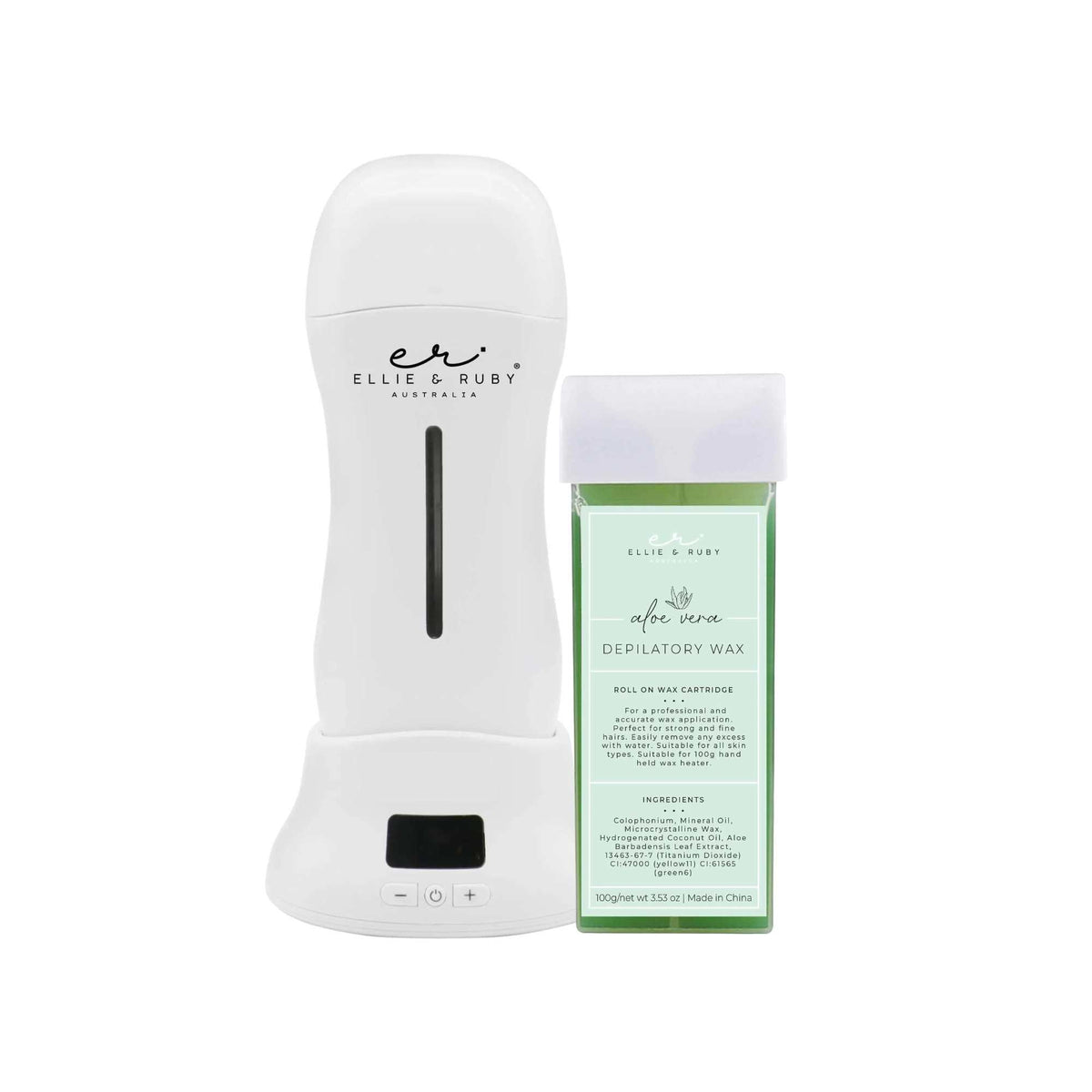 Ellie &amp; Ruby 100ml Digital Wax Warmer + 100ml Aloe Vera Cartridge Pack
