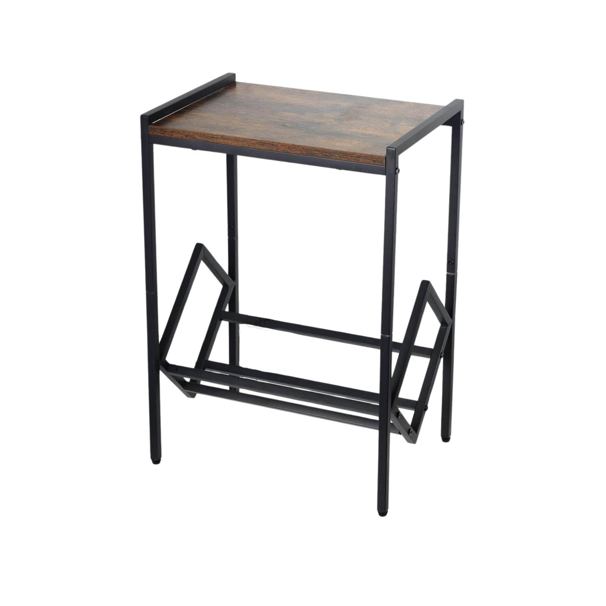 Social Hike Turntable Player Stand &amp; Vinyl LP Record Album Storage - Black Metal