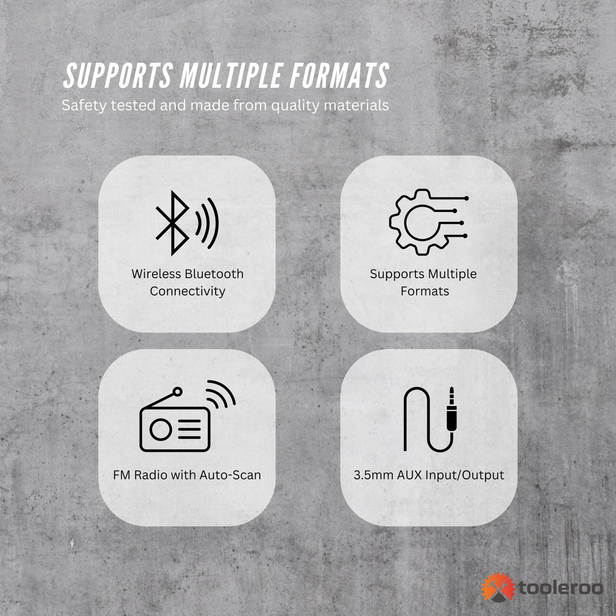 Tooleroo Wall Mountable CD Player Speaker - Bluetooth HiFi FM Radio White