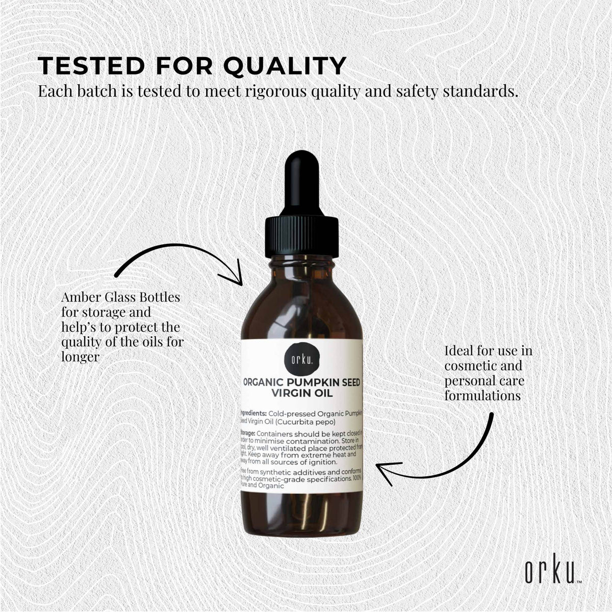 Orku 25ml Organic Pumpkin Seed Oil – Virgin Cold Pressed Unrefined Cosmetic Gr.